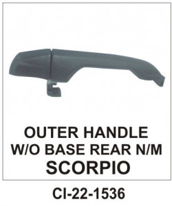 Car International Outer Door Handle Scorpio M Hawk Hybrid New Model W/O Base Rear Left  CI-1536L