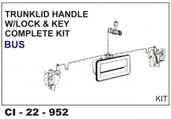 Car International Trunklid Handle W/Lock & Key Comp. Kit Bus  CI-952