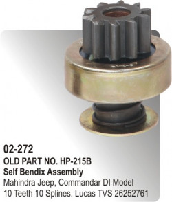 Self Bendix Mahindra & Mahindra Jeep, Commandar DI Model equivalent to 26252761 (HP-02-272)