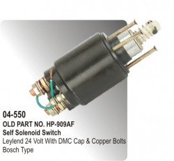 Self Solenoid Switch Leylend 24 Volt With DMC Cap & Copper Bolts equivalent to Bosch Type (HP-04-550)