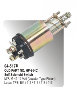 Self Solenoid Switch M-45 / M-27 Series 12 Volt 2 Cap Bolts , 4 Terminals 2 Hole Mounting equivalent to Lucas TPB-1