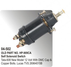Self Solenoid Switch Tata-608 New Model 12 Volt With DMC Cap & Copper Bolts equivalent to 26964015B (HP-04-502)
