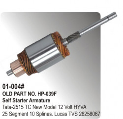 Self Starter Armature Tata-2515 TC New Model 12 Volt HYVA equivalent to 26258067 (HP-01-004#)