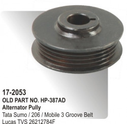 Alternator Pulley Tata Sumo / 206 / Mobile 3 Groove Belt equivalent to 26212784F (HP-17-2053)