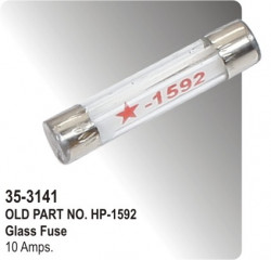 Glass Tube Fuse 10 Amps.  (HP-35-3141)