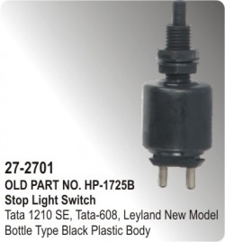 Stop Light Switch Tata 1210SE,Tata-608, Leyland NM Bottle Type Black Plastic Body (HP-27-2701)