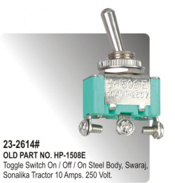 Toggle Switch On / Off / On Steel Body (Single Pole / Double Throw) 10 Amps. 250 Volt Sonalika, Swaraj (Hp-23-2614#)