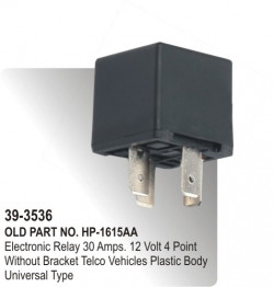 Electronic Relay 30 Amps. 12 Volt 4 Point Without Bracket Telco Vehicles Plastic Body Universal Type  (HP-39-3536)