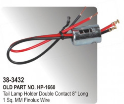 Tail Lamp Holder Double Contact 8" Long Finolux Wire (HP-38-3432)