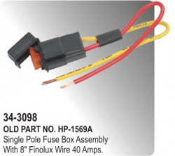 Fuse Box Single Pole Fuse Box Assembly With 8" Finolux Wire 40 Amp (HP-34-3098)