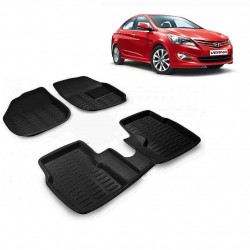 3D Floor Foot Mat Hyundai Verna Black