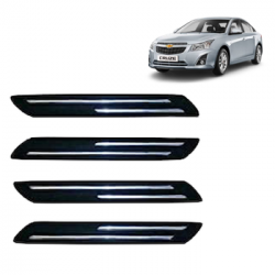  Premium Quality Car Bumper Protector Guard with Double Chrome Strip for Chevrolet Cruze (Set of 4)