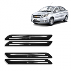  Premium Quality Car Bumper Protector Guard with Double Chrome Strip for Chevrolet Sail (Set of 4)
