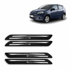  Premium Quality Car Bumper Protector Guard with Double Chrome Strip for Fiat Palio (Set of 4)