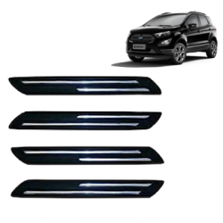  Premium Quality Car Bumper Protector Guard with Double Chrome Strip for Ford Eco Sport All Models (Set of 4)