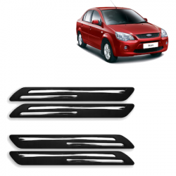  Premium Quality Car Bumper Protector Guard with Double Chrome Strip for Ford Ikon (Set of 4)