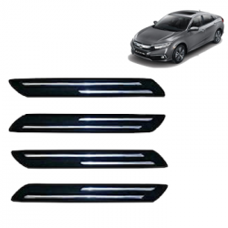  Premium Quality Car Bumper Protector Guard with Double Chrome Strip for Honda Civic (Set of 4)