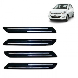  Premium Quality Car Bumper Protector Guard with Double Chrome Strip for Hyundai i10 All Models (Set of 4)