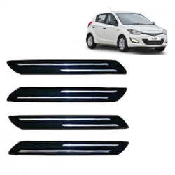  Premium Quality Car Bumper Protector Guard with Double Chrome Strip for Hyundai i20 All Models (Set of 4)