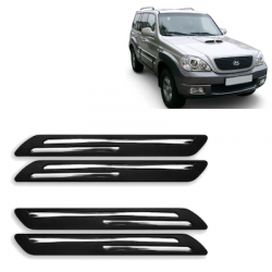  Premium Quality Car Bumper Protector Guard with Double Chrome Strip for Hyundai Terracan (Set of 4)