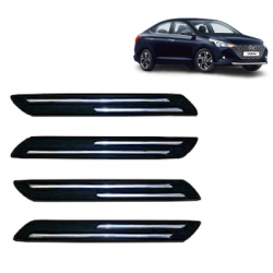  Premium Quality Car Bumper Protector Guard with Double Chrome Strip for Hyundai Verna All Models (Set of 4)