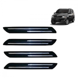  Premium Quality Car Bumper Protector Guard with Double Chrome Strip for Mahindra Xylo (Set of 4)