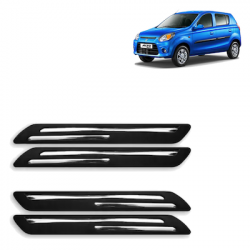  Premium Quality Car Bumper Protector Guard with Double Chrome Strip for Maruti Suzuki Alto 800 (Set of 4)