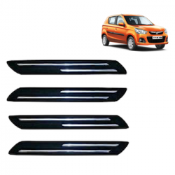  Premium Quality Car Bumper Protector Guard with Double Chrome Strip for Maruti Suzuki Alto K-10 (Set of 4)