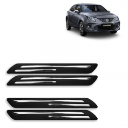  Premium Quality Car Bumper Protector Guard with Double Chrome Strip for Maruti Suzuki Baleno New Model (Set of 4)