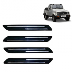  Premium Quality Car Bumper Protector Guard with Double Chrome Strip for Maruti Suzuki Gypsy (Set of 4)