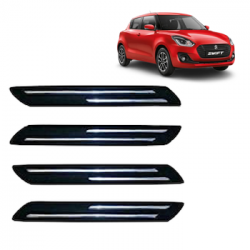  Premium Quality Car Bumper Protector Guard with Double Chrome Strip for Maruti Suzuki Swift All Models (Set of 4)