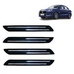  Premium Quality Car Bumper Protector Guard with Double Chrome Strip for Maruti Suzuki Swift Dzire All Models (Set of 4)