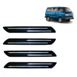  Premium Quality Car Bumper Protector Guard with Double Chrome Strip for Maruti Suzuki Van (Set of 4)