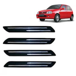  Premium Quality Car Bumper Protector Guard with Double Chrome Strip for Maruti Suzuki Zen All Models (Set of 4)