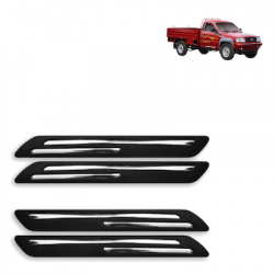 Premium Quality Car Bumper Protector Guard with Double Chrome Strip for Tata 207 DI (Set of 4)