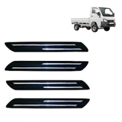  Premium Quality Car Bumper Protector Guard with Double Chrome Strip for Tata Ace (Set of 4)