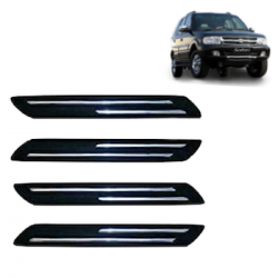  Premium Quality Car Bumper Protector Guard with Double Chrome Strip for Tata Safari Dicor (Set of 4)