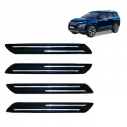  Premium Quality Car Bumper Protector Guard with Double Chrome Strip for Tata Safari (Set of 4)