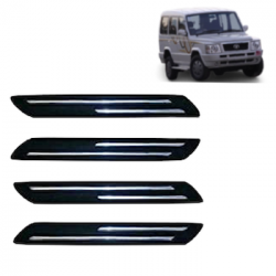  Premium Quality Car Bumper Protector Guard with Double Chrome Strip for Tata Sumo All Models (Set of 4)