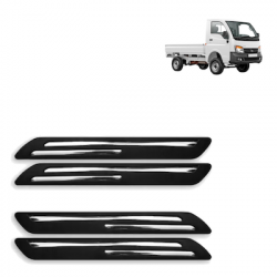  Premium Quality Car Bumper Protector Guard with Double Chrome Strip for Tata Super Ace (Set of 4)
