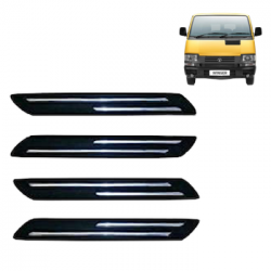  Premium Quality Car Bumper Protector Guard with Double Chrome Strip for Tata Winger (Set of 4)