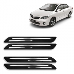 Premium Quality Car Bumper Protector Guard with Double Chrome Strip for Toyota Corolla Altis (Set of 4)