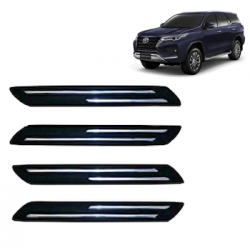  Premium Quality Car Bumper Protector Guard with Double Chrome Strip for Toyota Fortuner All Models (Set of 4)