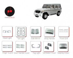 Alpine Premium Chrome Accessories Combo Kit For Bolero 2020 Onwards (Set Of 10)
