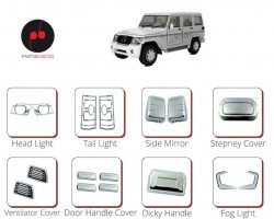 Alpine Premium Chrome Accessories Combo Kit For Bolero 2020 Onwards (Set Of 8)