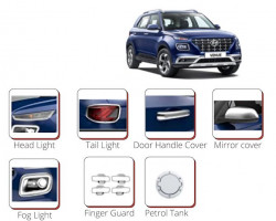 Alpine Premium Chrome Accessories Combo Kit For Hyundai Venue (Set Of 7)
