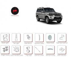 Alpine Premium Chrome Accessories Combo Kit For Scorpio Type 5 (All S Variants) (Set Of 12)