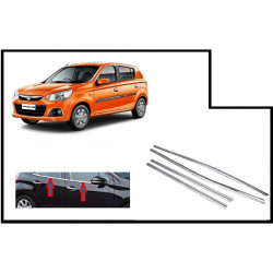 Alpine Premium Quality Car Outer Door Window Glass Beading Garnish Weatherstrip (Chrome) Alto / Alto K10 (Set of 4)