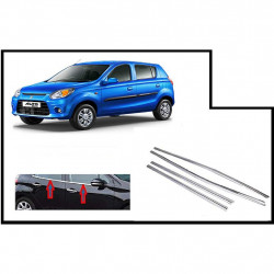 Alpine Premium Quality Car Outer Door Window Glass Beading Garnish Weatherstrip (Chrome) Alto K10 Type 2 / Alto 800 (Set of 4)