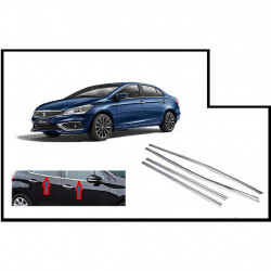 Alpine Premium Quality Car Outer Door Window Glass Beading Garnish Weatherstrip (Chrome) Ciaz (Set of 4)